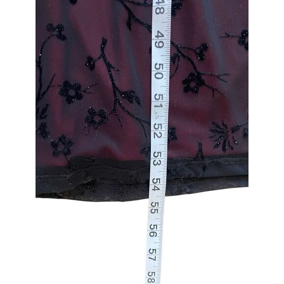 Y2k red and black sheer floral romantic bodycon maxi dress - Picture 6 of 7